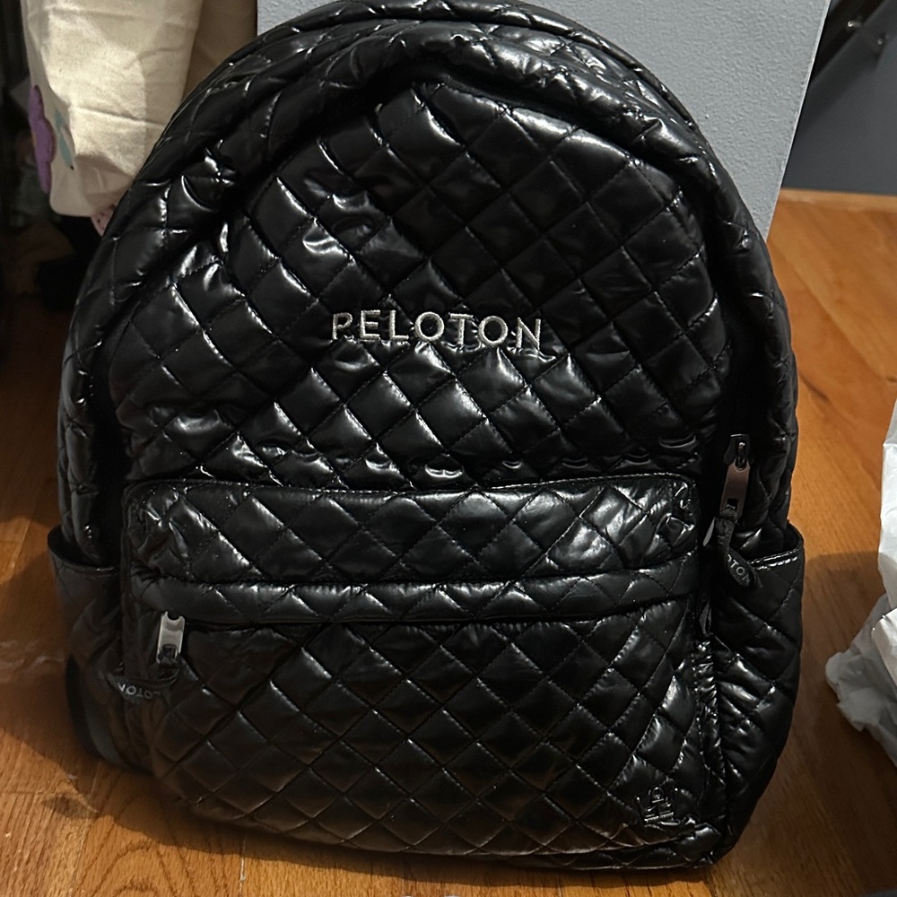 Peloton Quilted Black Backpack